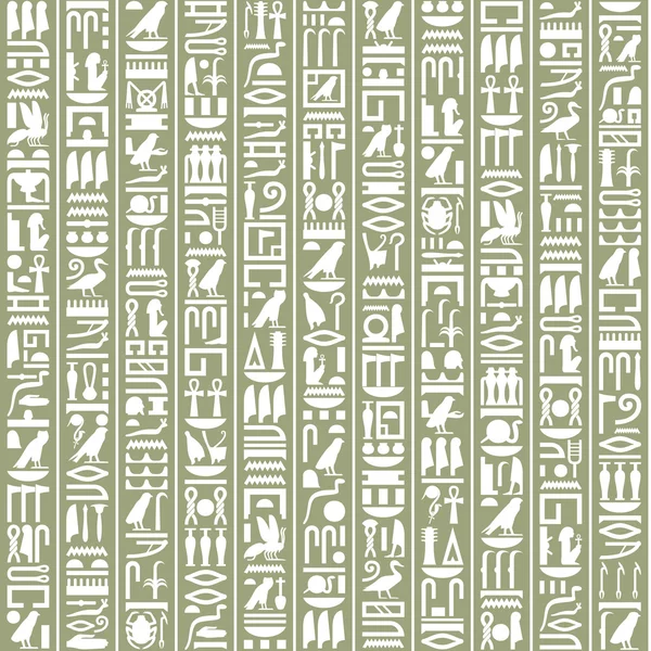 Oude Egyptische hiëroglifische decoratieve achtergrond — Stockvector