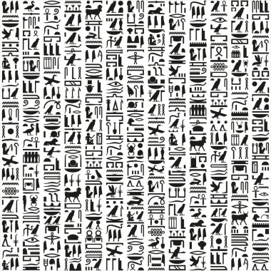 Ancient Egyptian hieroglyphic writing clipart