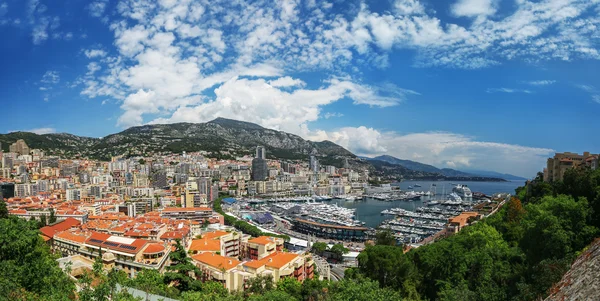 Pemandangan panorama pelabuhan Monte Carlo di Monako — Stok Foto