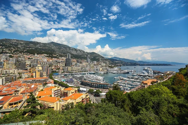 Pemandangan panorama pelabuhan Monte Carlo di Monako — Stok Foto