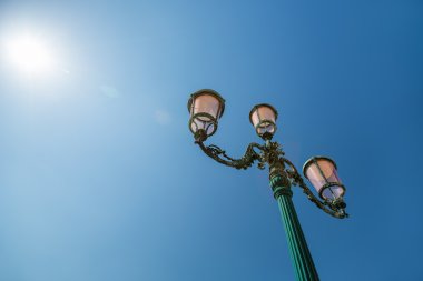 Venedik fener ve mavi gökyüzü, Venedik, İtalya
