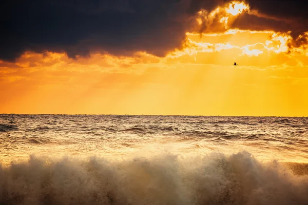 Hermoso paisaje nublado sobre el mar —  Fotos de Stock