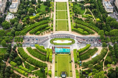 Panoramic view of Paris. Tuileries garden clipart