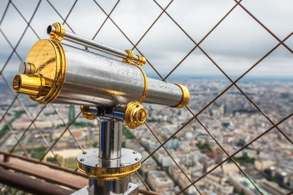 Gözlem teleskop Eyfel Kulesi. Paris, Fransa — Stok fotoğraf