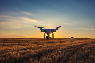 Varna, Bulgaristan - 23 Haziran 2015: Uçan uçak quadcopter ile DJI indeks işlem Pha