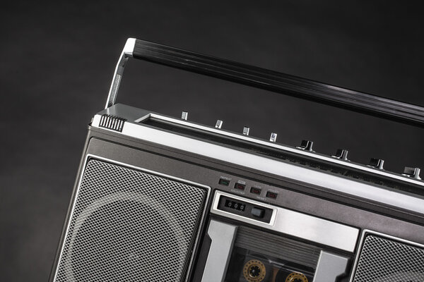 Vintage 1980s Silver radio boom box