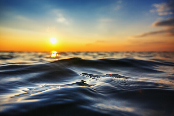 Sea wave close up, low angle view