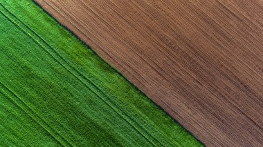 Tarımsal alanların üzerinde hava manzarası