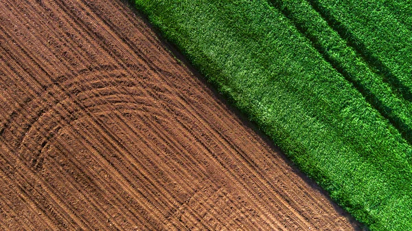 Luchtfoto over de landbouwgebieden — Stockfoto