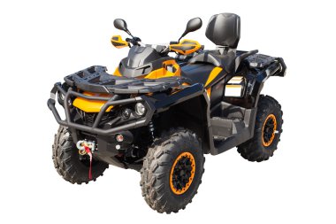 Atv quadbike beyaz kırpma yoluyla izole sarı