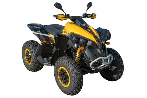 Kırpma yolu ile izole sarı Atv quadbike