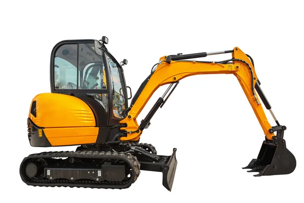 Small or mini excavator isolated with clipping path — Stock Photo, Image