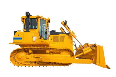 Yeni modern yüklü ya da buldozer - beyaz bac izole Ekskavatör