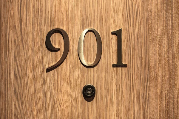 A Hotel ajtó száma, képet közelről — Stock Fotó