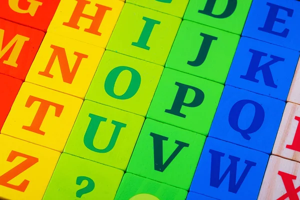 Wooden Alphabet Blocks as background