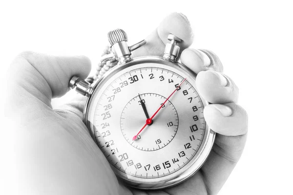 Stopwatch Tijdwaarnemer Hand Van Een Man — Stockfoto