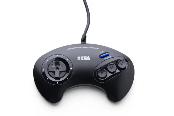 Varna Bulgaria Mart 2021 Sega Mega Drive Controlador Consola Juegos — Foto de Stock