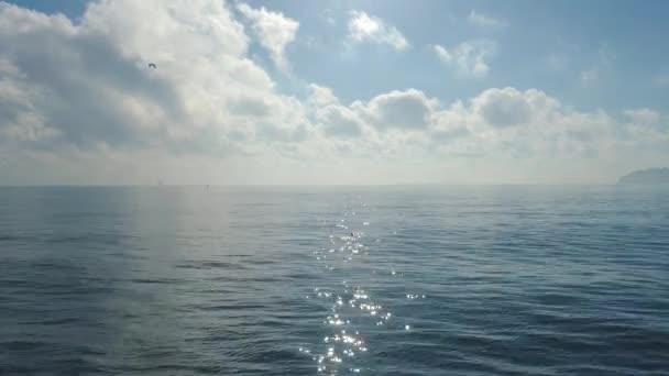 Deniz Dalgalı Suyu Okyanus Dalgalarının Yüzeyi Güzel Gündoğumu Video — Stok video