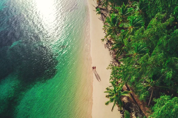 Widok Lotu Ptaka Tropikalną Plażę Dominikana — Zdjęcie stockowe