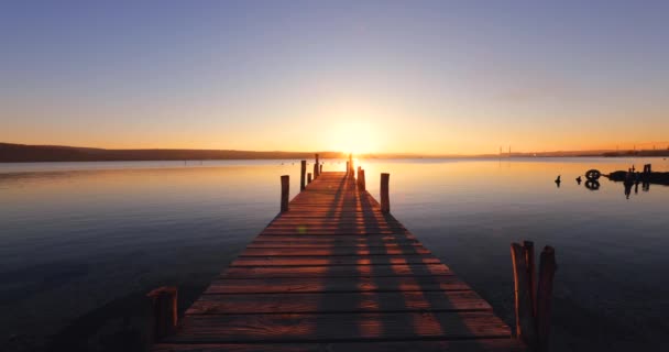 Tramonto Sul Lago Vecchio Bacino Pesca — Video Stock