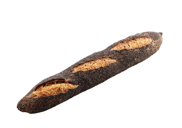 Pan Casero Masa Fermentada Baguette Beackground Blanco Vista Superior — Foto de Stock