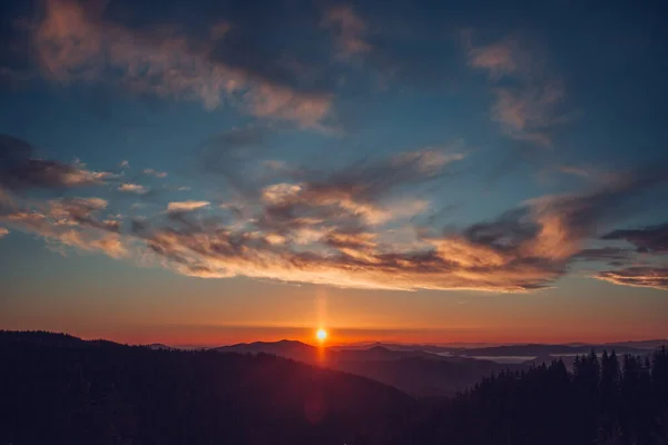Sonnenaufgang Über Den Bergen Socken Image — Stockfoto