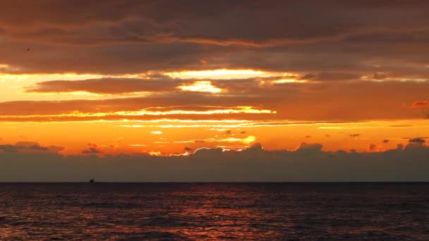 Ocean Beach Sunrise Beautiful Cloudscape Sea Waves — Vídeos de Stock