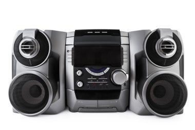 kompakt stereo sistemi cd ve kaset çalar ile clipp izole