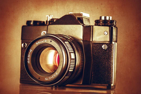Abstracte textuur beeld van vintage camera — Stockfoto