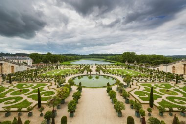 Beautiful garden in a Famous palace Versailles, France  clipart