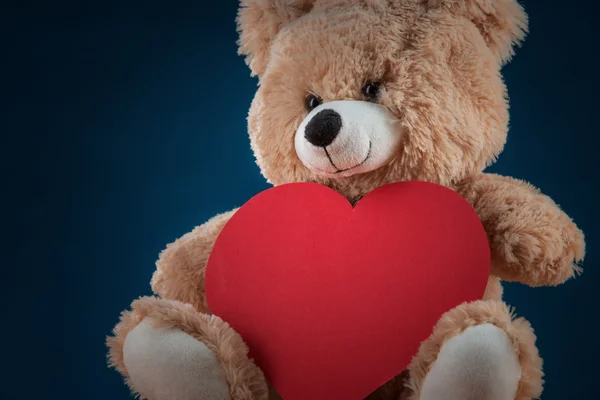 Medvídek držící srdce — Stock fotografie
