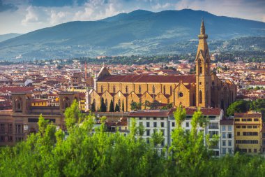 Eski Floransa ve Kilisesi Saint Mary çiçek Panoraması