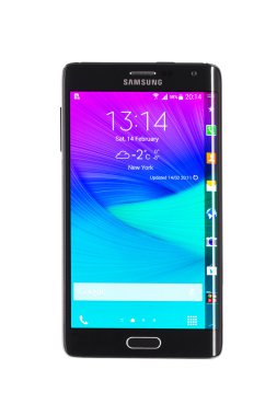 Siyah Samsung Galaxy Not kenar Smartphone stüdyo çekim