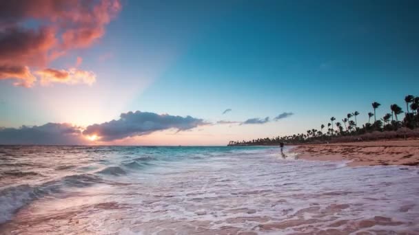 Egzotikus Beach, Dominikai Köztársaság punta cana — Stock videók