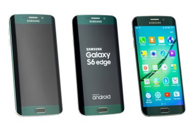Siyah Samsung Galaxy S6 kenar Smartphone stüdyo çekim
