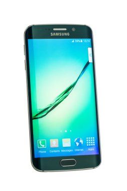 Siyah Samsung Galaxy S6 kenar Smartphone stüdyo çekim