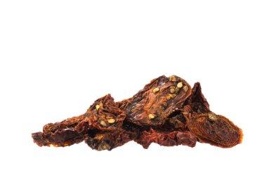 Kurutulmuş domates izole üzerinde beyaz kazık