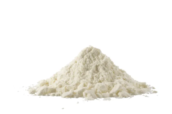 Yığın üzerinde beyaz izole organik süt tozu — Stok fotoğraf