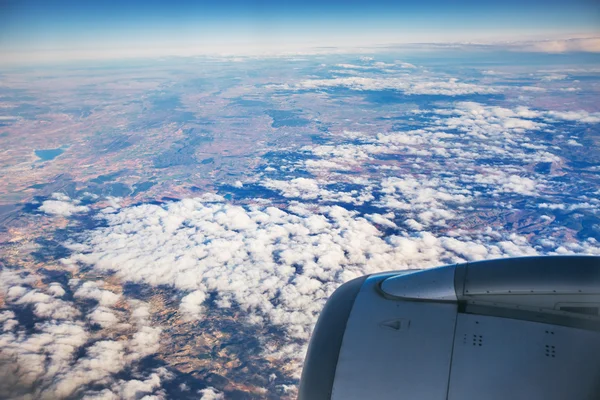 Flygfoto över landskapet från flygplan nära madrid, Spanien — Stockfoto