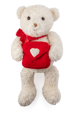 Beyaz arka planda izole edilmiş çocuklar için pelüş oyuncak