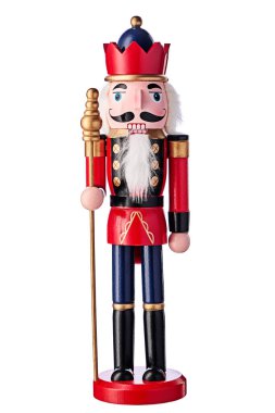 Noel Oyuncağı Fındıkkıran Asker Beyaz Arkaplanda İzole Edildi