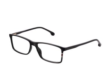 Beyaz arkaplanda izole edilmiş klasik çerçeveli koruyucu gözlükler.