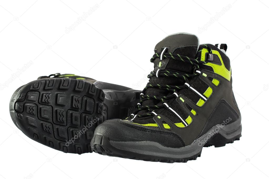 Hiking boots isolated on a white background