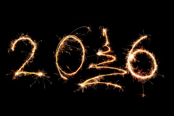 2016 scritto con fuochi d'artificio come sfondo — Foto Stock