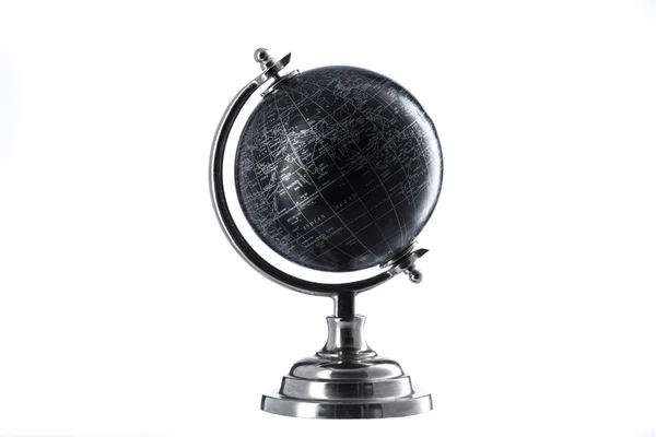 Black Globe isolated on white — Stock Photo, Image