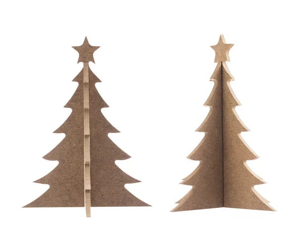 Sapin de Noël en bois avec étoile pour la décoration isolé sur blanc — Photo