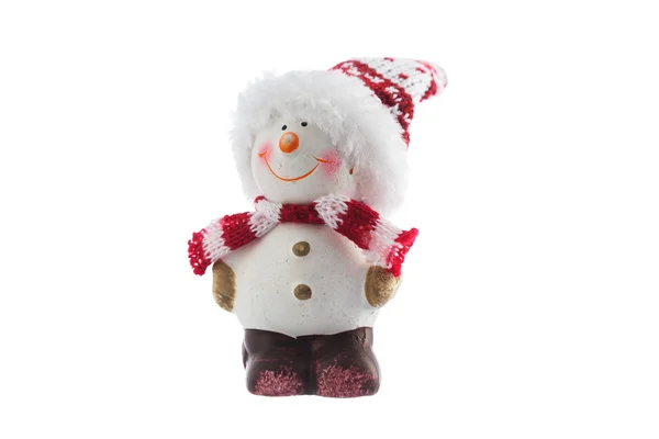 Christmas snowman toy isolated on a white background — Stock Photo, Image