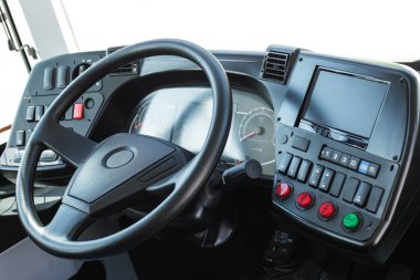 Kontrol paneli bir autobus navigasyon ile. Modern otomatik kontrol pan