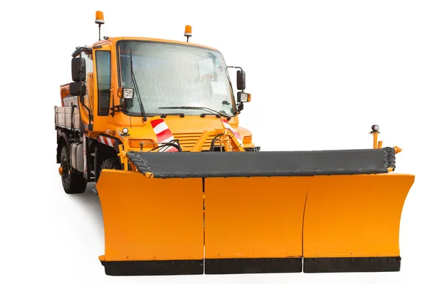 Snow plow removal machine isolated with clipping path — Stock Photo, Image