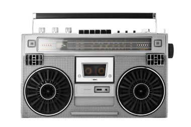 Gümüş eski usül getto blaster veya boombox kırpma yoluyla